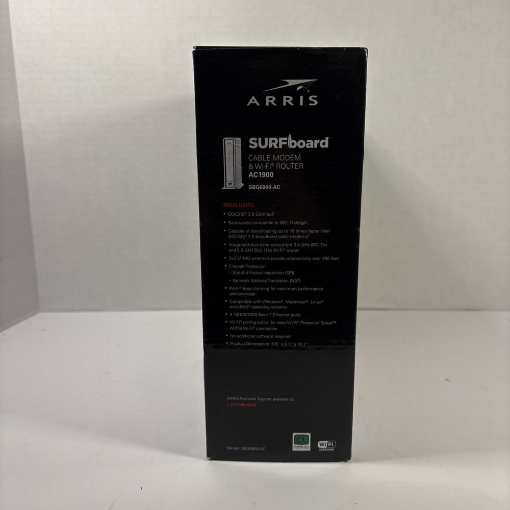 ARRIS SURFboard SBG6900-AC Cable Modem WiFi Router DOCSIS 3.0 AC1900 Dual Band - Picture 2 of 9